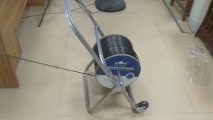 Foldable Fiber Optic Cable Trolly With Wheels Adjustable Fiber Cable Reel Roller Trolly