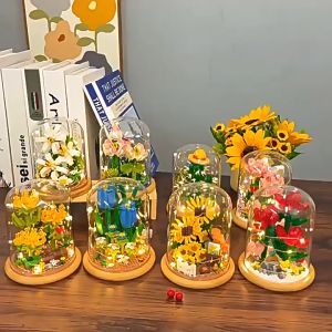 Building Block Flower Compatible With LEGO Handmade Gift Childrens Puzzle Toy DIY Desktop Decoration Ornament