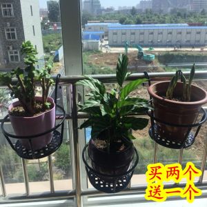 Indoor Balcony Iron Art Flower Stand Hanging Potted Plant Rack Window Sill Green Ivy Orchid Hanger European Style Metal Frame