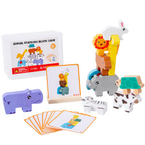 Montessori Động Vật Bằng Gỗ Xếp Hình Khối Trò Chơi Hình Dạng Phù Hợp Với Câu Đố Cân Bằng Đồ Chơi Dành Cho Trẻ Em 3-6Y Đào Tạo Kỹ Năng Vận Động Tinh Chơi Giáo Dục