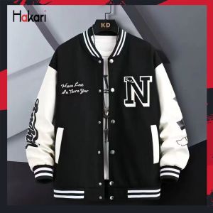 HAKARI ชุดเบสบอลผู้ชายฤดูใบไม้ร่วง 2024 เทรนด์อเมริกันใหม่ INS เสื้อลําลองคู่ฤดูใบไม้ผลิและฤดูใบไม้ร่วงน้ําขึ้นน้ําลงแบรนด์เสื้อกีฬา