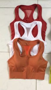 A045 - Áo bra dây kéo khoá mở phối lưới kèm mút thể thao tập gym yoga nữ có big size