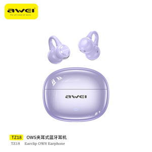 Awei TZ18 Clip On Wireless Earphone Bluetooth 6.0 Open Earclip Earbuds for Women Dolby Sound Heavy Bass Ultra-Lightweight