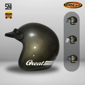 Great Helm Bogo Original Glossy Gunmet Termurah Pria Wanita 100% SNI G05