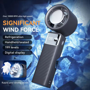 พัดลมมือถือความเร็วสูง4000มิลลิแอมป์ต่อชั่วโมงความเร็ว199พัดลมดิจิตอลชนิด C พัดลมระบายความร้อนตั้งโต๊ะพับได้พัดลมทำความเย็นตั้งโต๊ะแบบพกพาพัดลมทำความเย็นขนาดเล็กทำความเย็นความเร็วสูงสำหรับแช่เย็น