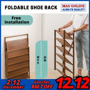(Installation-free) Bamboo Shoe Rack Multifunctional Organizer Shoe Rack Rak Kasut Kayu Multi-Layer Shoe Cabinet Large Capacity Shoe Rack
