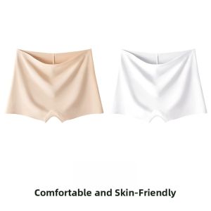 miiow | Ice Silk Safety Pants Women Invisible Seamless Underwear Two In One Summer Thin Not Clamp Butt Flat Angle Shorts High Waist