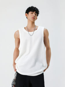 WUKONGYOUHUO | Aesthetic Textured Mens Summer Vest Simple Color