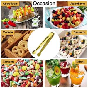 Kẹp Đường Đá Bằng Thép Không Gỉ 1-4 Chiếc - Dụng Cụ Nhà Bếp Mini Dùng Cho Cà Phê Thịt Nướng Bánh Mì - Kẹp Thức Ăn Gia Đình & Nhà Hàng