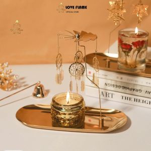Chong Chóng Xoay Khay Đựng Nến Thơm Cao Cấp - Phụ Kiện Chăm Sóc Nến Trang Trí Nhà Cửa Quà Tặng Lễ Tết Noel