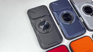 szhaiyu | Armor Magnetic Bracket Phone Case for Samsung S26 S25 Plus S24 S23 S22 Ultra A17 A56 A36 A26 A16 Slide Camera Protection Cover