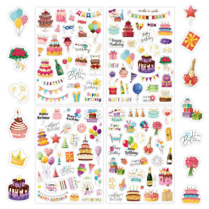 YX Birthday Greeting Stickers Happy Birthday Series Festival Party Decorative Album Scrapbooking Paper Crafts Supplies