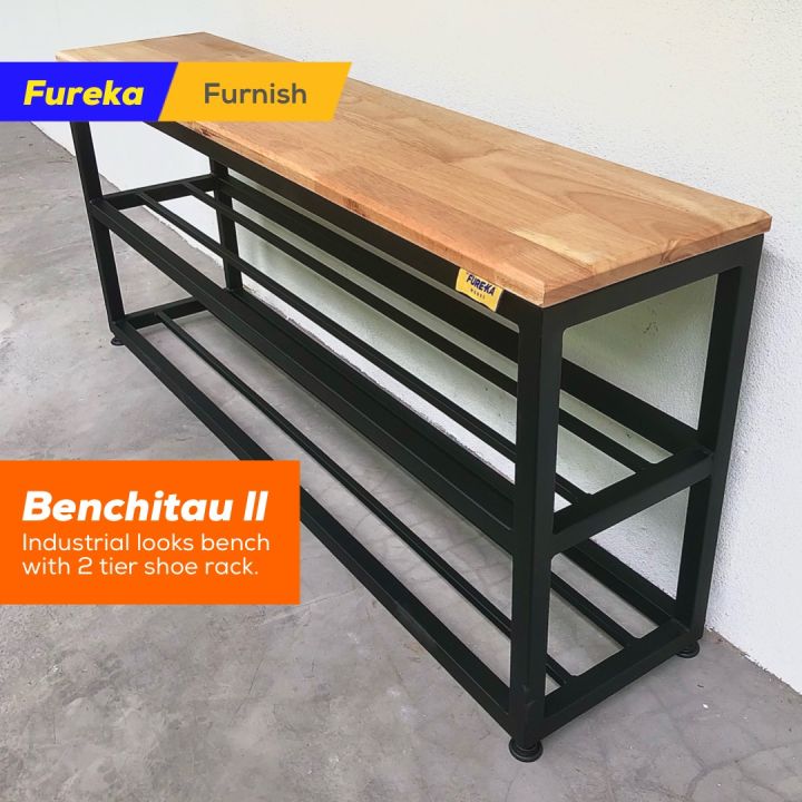 Multipurpose Solid wood bench with shoe rack minimalist Lazada