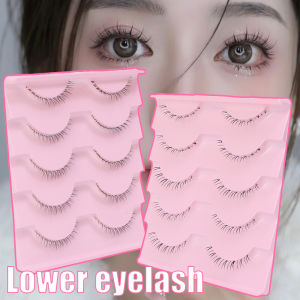 Dorisna 5Pairs Lower Eyelashes Soft Lower Eyelashes Clear Band Manga Eye False Lashes Makeup Tools
