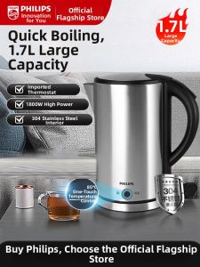Philips | Philips Electric Kettle HD9316 Large Capacity 1.7L Stainless Steel 304 Water Boiler with Insulation Home Use Kitchen Appliance