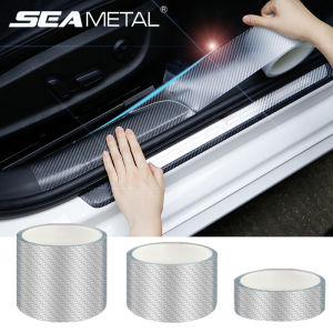 SEAMETAL 3D Carbon Fiber Car Door Threshold Protector Anti Scratch Door Edge Guard Protective Film Wear Resistant Waterproof