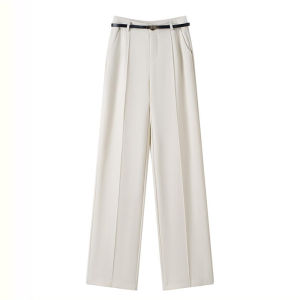 High Waist Straight Leg Pants Womens Spring Autumn Slim Fit Wide Leg Casual Suit Pants Drapey Versatile Slimming Korean Style