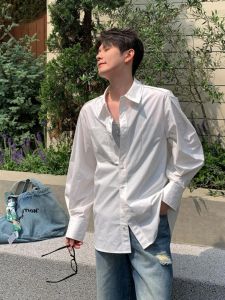 White Ice Silk Shirt: A Sun Protection Shirt Coat for Men