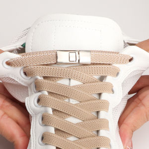 Dày Co Giãn Phẳng Dây Giày Với Dây Cao Su Cho Giày Thể Thao Tiện Lợi Khóa Chữ Thập Lười Ren Phụ Kiện Polyester