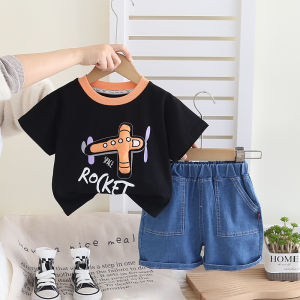 Boys Summer Outfit Short Sleeve Two-Piece Set Childrens Summer Clothing New Baby Boys Sport Casual Cotton Blend Fabric