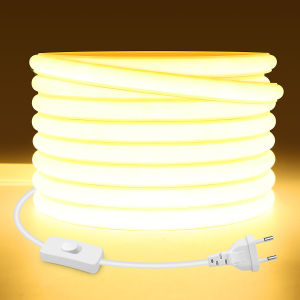 COB LED Strip Lights 220V EU Plug/110V US Plug Warm White/Natural White LED Rope for Outdoor Garden Bedroom Kitchen Lighting