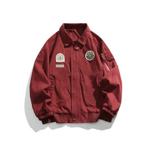 Áo Khoác Nam Bomber American Retro Workwear Áo Khoác Bóng Chày Cổ Bẻ Ma1 Áo Khoác Ngoài Mùa Xuân Thu Áo Khoác Ngoài Thường Ngày