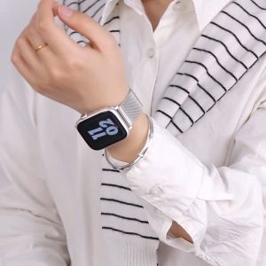 Magnetic Buckle Band Compatible with apple watch band Series 10 9 8 7 6 5 4 SE Ultra 2 49mm Metal stainless steel bracelet Compatible with apple watch strap 46mm 45mm 44mm 42mm 38mm 40mm 41mm Milanese Strap