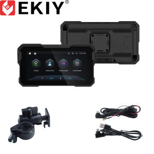 EKIY 6.25 inch Wireless CarPlay Moto Android Auto Portable Digital Motorcycle Dashboard GPS Navigation Removable Display Screen