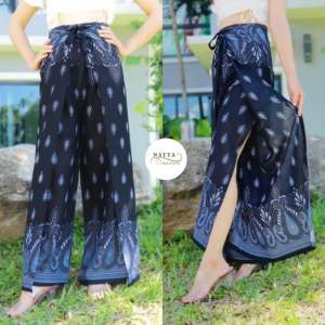 🔥ร้านค้าส่งไว🔥 กางเกงผูกหน้า ผ้าเรย่อน ใส่สบาย สาวตัวเล็ก สาวพลัสไซส์ใส่ได้ พร้อมส่ง