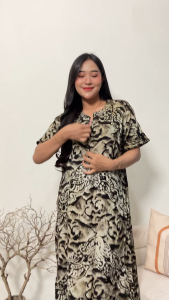 Daster Klok Batik Wanita Motif Abstrakan – Canting Cap Malaman Rayon Super Premium Handmade Pekalongan | Batik Gobex