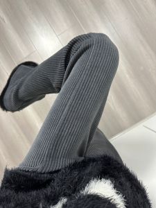 High Waist Wide Leg Pants Womens Autumn Winter Corduroy Floor Length Super Long Version Micro Flared Trousers for Tall Women