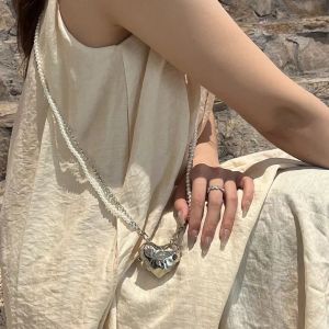 Nhà Thiết Kế Bling Hình Trái Tim Bạc Mini Túi Cầm Tay Nữ Thời Trang Đính Hạt Đeo Vai Tối Ví Đầm Nữ Phụ Kiện