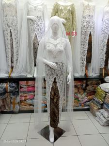 Kebaya Akad Semata Kaki Bahan Brokat Payet