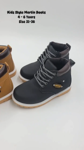 4-9Yrs Kids British Style Boots Size 31-36 | Kasut Boot Kanak-Kanak Viral Lelaki By SFM