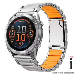 Titanium 26mm Quick Fit Band for Garmin Fenix 8 51mm / 7X Pro / 6X / 5X / 3 Tactix 7 Enduro 3 Instinct 2X Solar Metal Strap