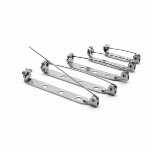 20PCS Stainless Steel Safety Pins Brooch Clip Base Pins Blank Safe Lock Brooch Pin Base Badge Holder For DIY Jewelry Making Findings
