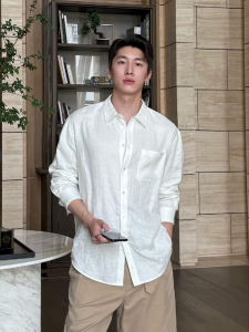 XIBAIYI | Áo Sơ Mi Vải Linen Dài Tay Chống Nắng Mỏng Nhẹ