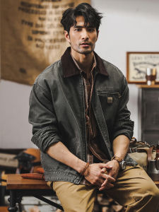 Classic American Retro Detroit Jacket 2025 New Mens Casual Spring Autumn Short Top Breathable Cotton Youth Fashion