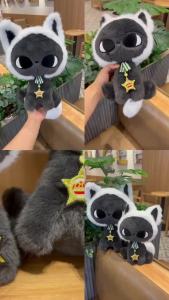 25cm/35cm Moonlight Cat Stuffed Animal Elegant Black Cat with Starry Night Pattern Kawaii Celestial Gift Girls&Witchcore Lovers