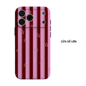 Ốp Điện Thoại Hai Lớp Hình Ngôi Sao Sọc Cho iPhone 18/17/16/15/14/13/12/11 Air Pro Max Plus - Vỏ Mềm Chống Sốc Chống Trầy Xước Chống Bụi Chống Trượt