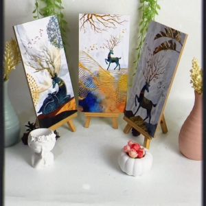 HIASAN DINDING SIMPLE ARTISTIK RUSA KIJANG NUANSA ABSTRAK WALL PEMANDANGAN ANIMAL ART MINIMALIS 15X30 HIASAN DAN PAJANGAN RUMAH AESTHETIC KEKINIAN