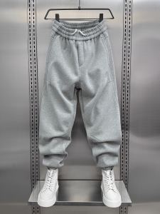 กางเกงวอร์มสไตล์อเมริกันสำหรับผู้ชาย ฤดูใบไม้ร่วง/ฤดูหนาว กางเกงขายาวทรงหลวมสบาย ๆ สไตล์เกาหลี ทรงฮาราจูกุ เทรนด์ใหม่ 2024