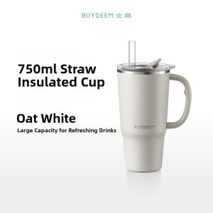 BUYDEEM | Straw Large Capacity Womens Thermos Bottle