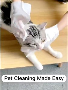 Buy 1 get 5 packs Pet Cleaning Gloves 6pcs Wash-free Gloves Disposable Wet Wipes Pet Cleaning Gloves Cat Dog 1pcs Wipes Wet Gloves Spa Dry Bath Wash Deodorant Shower COD