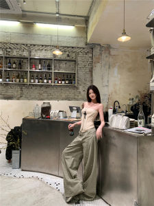 High Waist Straight Leg Jeans Women Summer Slim Fit Diamond Embellished Floor Length Loose Wide Leg Pants Casual Style