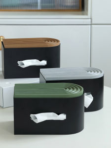 กล่องใส่กระดาษทิชชู่ทรงไขว้สีดำ กล่องใส่กระดาษทิชชู่แบบหรูหรา ทรงกลม อุปกรณ์เก็บของในบ้านสำหรับตกแต่งบ้านสไตล์เรโทร