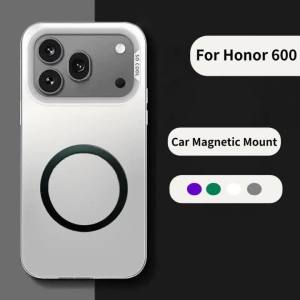 Frosted AG Plain Color Rugged Arcylic Back Car Magnetic Mount Case for Honor 600 Pro 600 Lite Matte Hard Shockproof Cover Funda