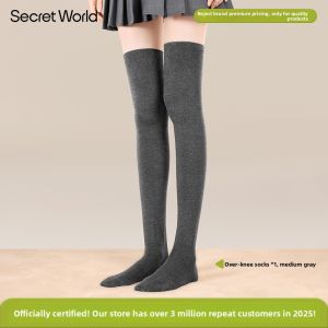 Womens Over-Knee Long Tube Socks Autumn Winter Thickened Cotton Warm Pressure Leg Shaping Knee-Padding Anti-Slip Socks