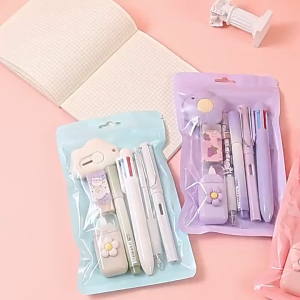 sn.120 7Pcs/Lot Kawaii Pastel Stationery Set  Adorable Flower Design School & Office Supplies Gift Pack