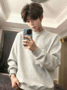 เสื้อสเวตเตอร์คอตั้งแขนยาวทรงหลวมสไตล์อเมริกันย้อนยุคสำหรับผู้ชาย ฤดูใบไม้ร่วง ฤดูหนาว เสื้อชั้นในลำลองสำหรับเยาวชน